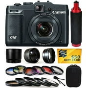 Canon PowerShot G16 Digital Camera - Enthusiast Lens & Filters Bundle - 8406B001