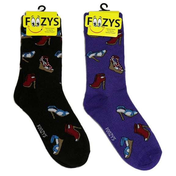 Foozys Women’s Crew Socks | Shoes Fun Cool Style And Novelty Socks | 2 Pair