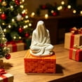 thumbnail image 3 of Diceymbol Halloween Ghost Figurine on Brick Pedestal Mini Tabletop Decoration for Shelf Mantel Party Decor 5 Inch, 3 of 8