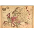 thumbnail image 1 of 24"x36" Gallery Poster, 1871 map of europe; england france germany spain italy, 1 of 1