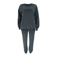 thumbnail image 7 of YUGYXL Womens 2 Piece Jogger Tracksuit Thin Fleece Outfits Fashion Solid Color Sweatshirt Matching Waist Stretch SweatPants Sweatsuit Set Clearance Deals Today 2025 Dark Gray,XL, 7 of 7