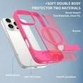 thumbnail image 3 of Dteck Magnetic Case for iPhone 15 Pro Max,Shockproof TPU+PC Anti-Slip Compatible with Mag Safe Case Adjustable Kickstand Frosted Translucent Matte Phone Cover for iPhone 15 Pro Max,Rose, 3 of 6
