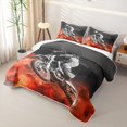 thumbnail image 3 of Castle Fairy Grunge Motocross Bike Twin Quilt Set,Intense Off-Road Graphic Twin Coverlet Set,Black Red, 3 of 7
