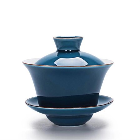 China Cup Bowls 140ml Guan Kiln Tea Set Gaiwan Porcelain Tea Bowl Set Covered Bowl With Lid Cup Saucer