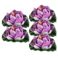 thumbnail image 1 of Nestingho 5Ud Adornos Flotantes De Loto Morado Para Exterior E Interior De, 1 of 6