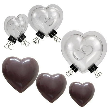 

3pcs 3 Type Size 3D Heart Chocolate Mold For DIY Cake Decoration Polycarbonate Chocolate Mold Baking Candy Confectionery Tool|Baking & Pastry Tools