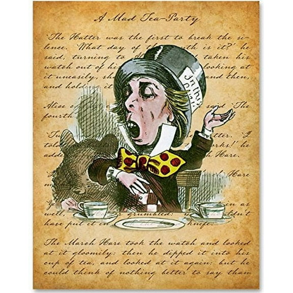 The Mad Hatter Sings - 11x14 Unframed Alice in Wonderland Print