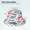 thumbnail image 3 of Fuzoiu Colorful Shark Print Reflective Bucket Hat,Outdoor Hat for Men and Women,Bucket Hat for Travel Fishing Hunting Summer Camp, 3 of 6