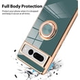 thumbnail image 3 of Compatible with Google Pixel 7 Plus 5G Case Heart Plating Kickstand Mental Ring Luxury Elegant Case Camera Protector TPU Shockproof Back Cover Designed for Google 7 Plus 5G Case -Green, 3 of 10