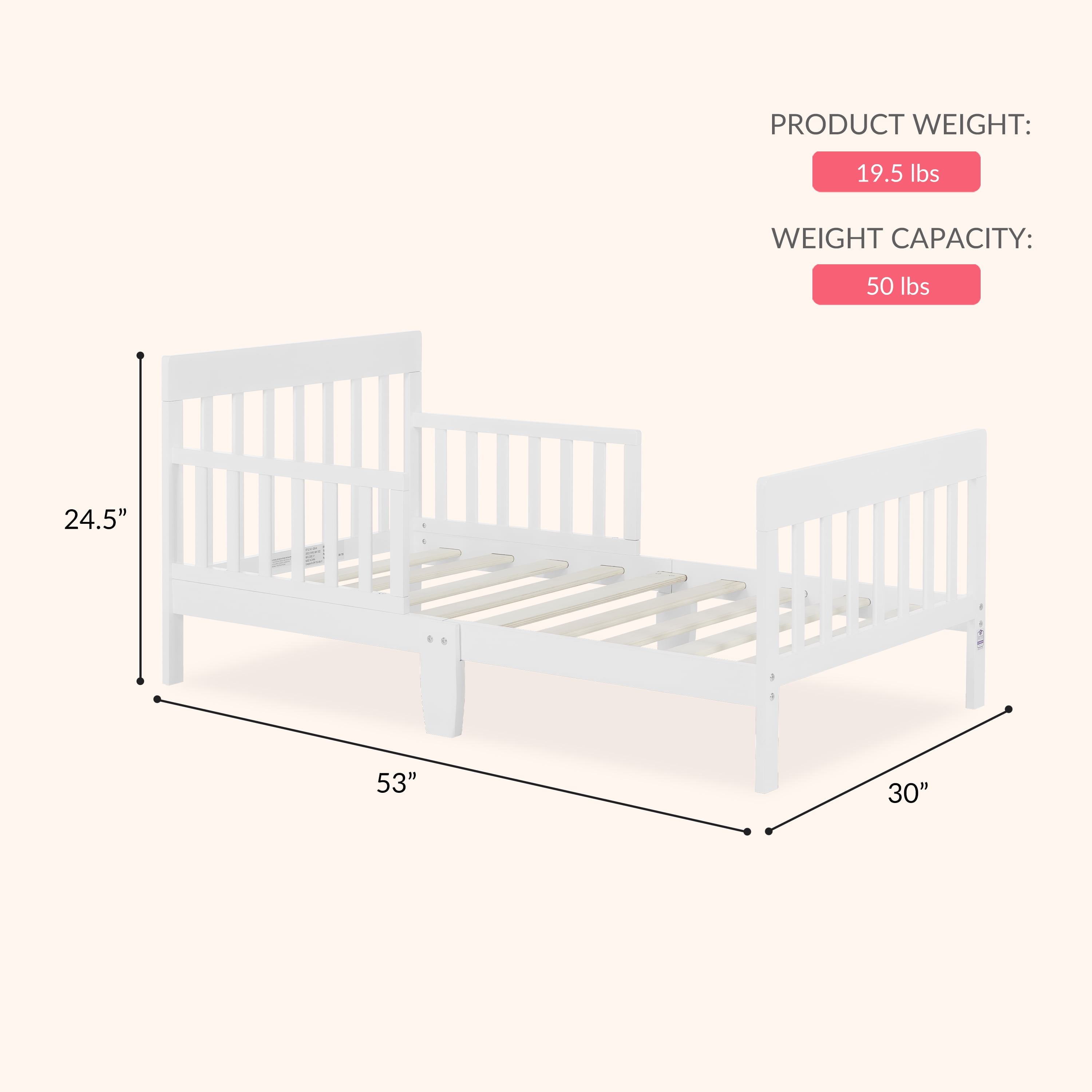 Dream On Me Finn Toddler Bed, Safe & Sturdy