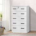 thumbnail image 2 of Pemberley Row Engineered Wood White Chest Contemporary 5-Drawer Lock 44" Unassembled, 2 of 14