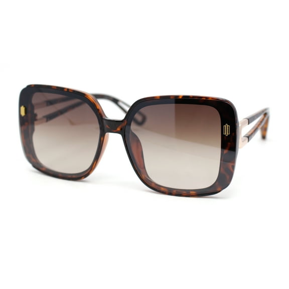 90s Diva Womens Rectangle Butterfly Plastic Designer Sunglasses Tortoise - Brown