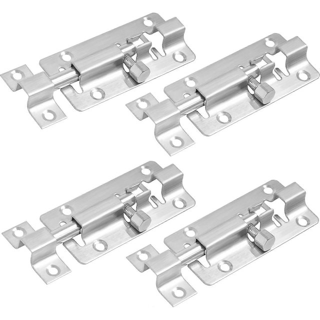 Door Latch Lock, 4 Pcs 3 Inches Barrel Bolt Door Latches Hardware, Thickened