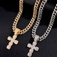 thumbnail image 3 of Iced Out Crystal Cross Miami Cuban Link Chain Necklace For Women Men Luxury Square Rhinestone Cross Choker Necklace Punk Jewelry YY Gift, 3 of 7