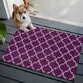thumbnail image 3 of Entryway Rug 2'x3', Dark Purple Moroccan Small Rug for Kitchen Bathroom Door Mat Indoor Entrance, Country Abstract Quatrefoil Lattice Non-Slip Area Rugs Floor Mats Carpet Front Door Rugs, 3 of 8