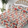 thumbnail image 3 of Ambesonne Tropical Fitted & Flat Sheet with Shams 4 Pcs Set, Modern Shapes Leaves Print, Full, Pale Slate Blue Marigold, 3 of 5