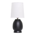 thumbnail image 2 of Mod Lighting and Decor Petite Dimpled Ceramic Table Lamp with Tapered Shade - 12.5" - Black, 2 of 9