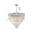 thumbnail image 4 of Design Living 15-Light D32" Five Tier Chrome Frame Chandelier with Clear Hanging Crystals, 4 of 6