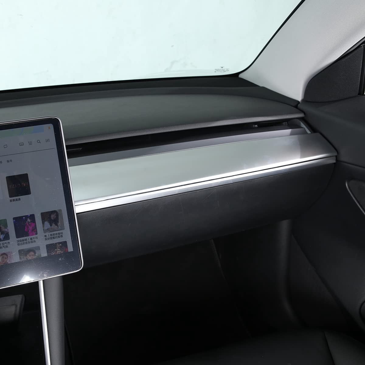 TINKI Central Control Dashboard Panel Trim Cover Fit for Tesla Model 3 2017 2018 2019 2020 2021,Dash Cover Wrap Cap,ABS,2PCS