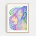thumbnail image 2 of Three Sisters - Illustration Surrealism Pastel Psychedelic Modern Art Whimsical Pop Art Fantasy Unframed Wall Art Print 24 x 32 inches, 2 of 16