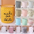 thumbnail image 1 of Clothes Hamper Bucket Laundry Storage Basket Washing Waterproof Cotton Linen 1PC, 1 of 6