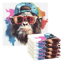 6 Packs Cool Gorilla and Sunglasses Kitchen Dish Towels Soft Absorbent Dish Cloths 11"x11"