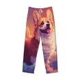 thumbnail image 2 of Vsdgher Sunset Cloud Corgi Print Mens Pajama Pants Sleep & Lounge Pants, PJ Bottoms With elastic waistb and Pockets, 2 of 5