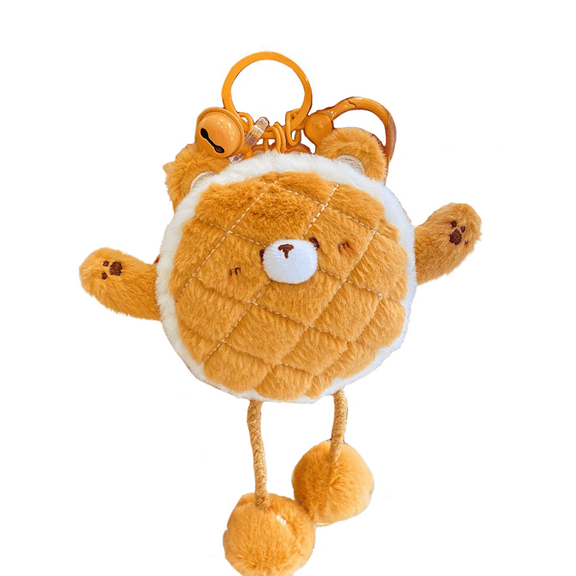VICKYPOP Cute Plush Bread Keychain, Soft Bread Keyring Pendant Doll for Girl