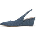 thumbnail image 3 of Franco Sarto Women's Tessa Pointed Toe Slingback Wedge Pump Denim Blue Fabric 10M, 3 of 5