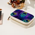 thumbnail image 7 of Peacock Feathers Portable Velvet Earring Organizer with Removable Compartment, Necklace Holder, Jewelry Organizer, and Decorative Gift Box, 7 of 7