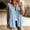 Blue, variant on Women's V Neck Eyelet Embroidered Sleeveless Vest Tank Top, Solid Cotton Linen Woven Open Front Button Loose A Line Casual Layering Blouse