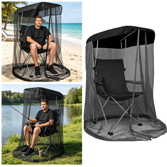 Tong Portable Net For Camping Outdoor Net Sey With Zipper Opening Mesh Netting For Camping Outdoors Excluding Chair 1pc