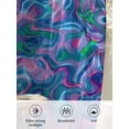 thumbnail image 6 of Sheer Curtains 84 Inches Long 2 Panels Set for Living Room, Purple Green Waves Semi Sheer Curtains for Windows, Modern Abstract Art Voile Window Treatments Rod Pocket Curtain, 6 of 7