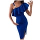 thumbnail image 1 of Vestidos adelgazantes sólidos con abertura en la cadera sin mangas con volantes y hombros caídos sexys de verano para mujer Fridja hj5320, 1 of 6
