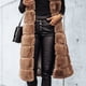 thumbnail image 4 of Puntoco señoras moda largo Color sólido cálido cuello redondo pieles chaleco chaqueta Flash selecciones Puntoco Puntoco-7210, 4 of 9