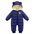 thumbnail image 4 of Happy Cherry Infant Puffer Romper Baby Bunting Snowsuits Hooded Jumpsuit Overalls Newborn Boy Pram Suit 0-24 Months, 4 of 9