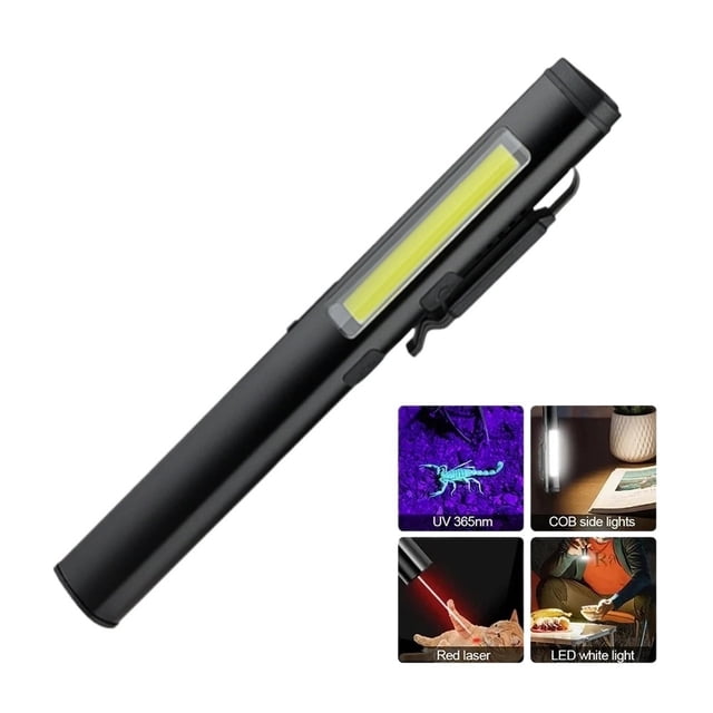 From Xiao Bei strict selection Mini 4in1 USB Rechargeable LED Flashlights Portable Pocket Pen Clip light for Work Emergency Outdoors Waterproof Lantern Magnet