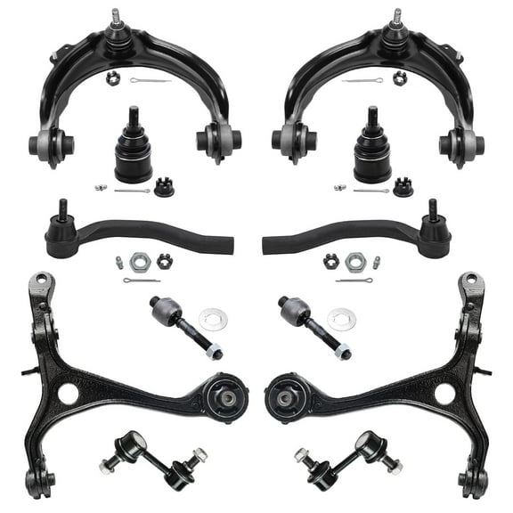 Detroit Axle - 2.4L Front End Kit for 2003-2007 Honda Accord Upper & Lower Control Arms Ball Joints Sway Bar Links Outer & Inner Tie Rods Ends 2004 2005 2006 Replacement - 12pc