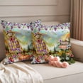 thumbnail image 2 of Pumpkins Fall Outdoor Waterproof Pillow Covers, Thanksgiving Flowers Autumn Leaves Forest Decorative Square Throw Pillowcase Sofa Cushion Sham for Patio/Couch/Chair, 18"x18" 2 Pack, 2 of 8