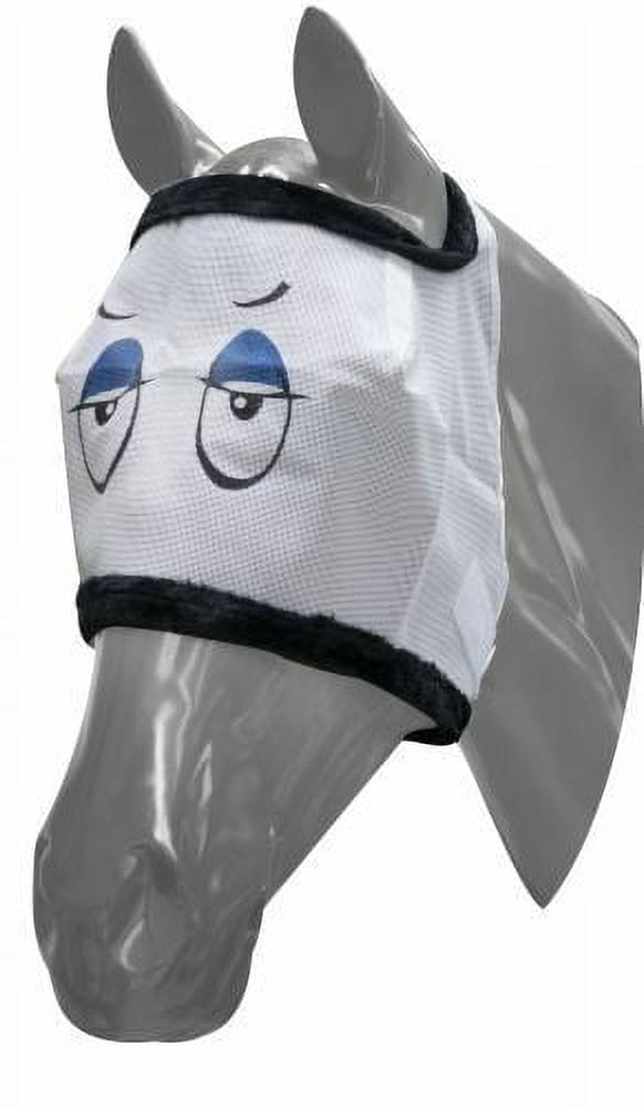Professional's Choice Comfort-Fit Pony Fly Mask - Pacific Blue Pattern, Lycra With Mesh