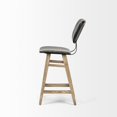 thumbnail image 3 of Mercana Haden Black Upholstered Seat Brown Wood Frame Stool 68124, 3 of 7