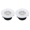 thumbnail image 1 of Unique Bargains Évent d'Air Rond de 4 Pouces 2 Pcs Diffuseur de Plafond Réglable Housse de Gril ABS Persiennes Évent de Soffite avec Écran Blanc, 1 of 5