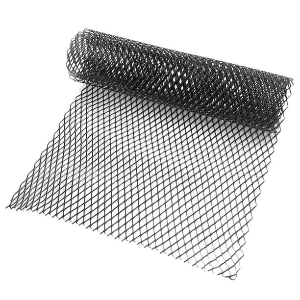 Rejilla de malla metálica con forma de rombo negro para parachoques de coche, 10 x 20 mm