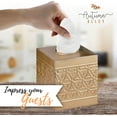 thumbnail image 6 of Autumn Alley Tissue Box Cover Square, Tissue Box Cover, Gold Tissue Holders for Bathrooms, Bedroom, Kitchen with Embossed Pattern Tissue Holders Decorative, Rustic, Gold, 6 of 8