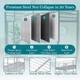 thumbnail image 4 of Netrum Twin over Twin Bunk Beds,Twin Bunk beds with Ladder & Guardrail,Metal Bunk Beds Frame with Bottom Storage Space for Adults Bedroom,Dorm,Guest Room,Silver, 4 of 7
