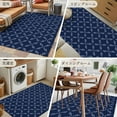 thumbnail image 6 of 2.7x5 Area Rugs, Navy Blue Non-Skid Rubber Backing Large Rectangle Rugs - Living Room Bedroom Home Office, Geometric Leaf Diamond Plaid Abstract Check Indoor Floor Mat Carpets Washable Rug, 6 of 9