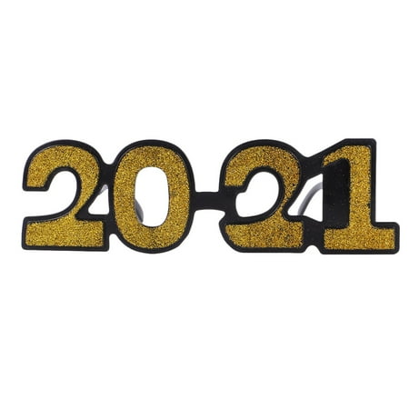 

2021 Digital Glasses Frames Creative Glitter Spectacles Party Photo Props New Years Glasses for Company Home (Golden)