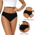 thumbnail image 3 of Loritta Period Underwear for Women Bikini Cotton Panties Leak Proof Postpartum Underwear 4 Packs, Size XS-3XL, 3 of 8