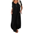 thumbnail image 2 of Pntutb Best Womens Summer Dresses Maxi Beach Short Sleeve V Neck Swing Dress With Pockets, 2 of 6