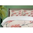 thumbnail image 4 of Ambesonne Floral Duvet Cover Set, Vintage Sakura Flowers, 2-Calking, Pink Beige Grey, 4 of 7